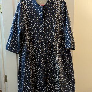 Tuckernuck Blue Antelope Royal Shirt Dress Mini Length Stretch Cotton XXL - GUC